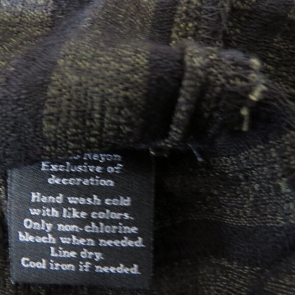 Rock & Republic Women's Green/Black Striped Lace Up Tunic L EUC - Picture 8 of 9